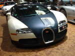 Bugatti Veyron 16-4. Hier konnte ich einen von sechs Vorserienwagen des des Bugatti Veyron aus dem Jahr 2005 ablichten. Gleichzeitig war dieser Wagen der erste weltweit zugelassene Veyron. Angetrieben wird diese  Fahrmaschine  von einem W16-Motor mit einem Hubraum von 7993 cm³ und einer Leistung von 1001 PS. Es war der ersten Serienwagen der Welt, der die 400 km/h Marke knackte. Nationales Automuseum/Loh Collection am 08.11.2023.