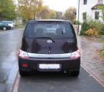 Der Daihatsu MATERIA in bordeaux-rot.