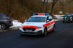 Malteser Rettungsdienst Wetterau Ford Focus KdoW beim Abrücken am 31.01.26 nach einer Großübung in Büdinger Gewerbegebiet
