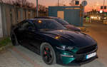 Ford Mustang Bullit Edition. Foto: Besucherparkplatz von AMTS (Auto- Motor- und Tuning Show), März 2020,