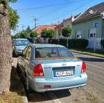 Rückansicht: Hyundai Accent LC, gesehen in September, 2020.