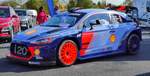 =Hyundai i20 WRC, 1600 ccm, 380 PS, steht beim Fuldaer Autotag 2018 im August
