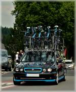 Jaguar X Type, Manschaftswagen des  SKY  Teams, aufgenommen bei der Skoda Tour de Luxembourg am 04.06.2011.