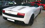 Heckansicht eines Lamborghini Gallardo 560-4 Spyder aus dem Jahr 2009.