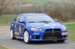 Mitsubishi EVO X bei der Streckenbesichtigung der Rally Sonnefeld (AMC Hohe A�litz) am 20.04.2013.