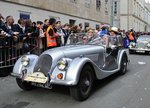 Morgan Plus8 ,in der Innenstadt von Le Mans bei der 22.Fahrer Parade am 17.6.2016 