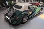 Heckansicht eines Morgan Plus 8  Sonderserie LeMans 62  aus dem Jahr 2002.