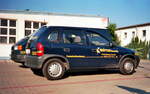 Opel Corsa B als Einsatzfahrzeug der Firma Kötter Security in Bitterfeld im Sommer 2000