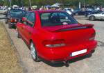 Heckansicht einer Subaru Impreza MK4 GT Limousine.