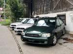 3 zum Verkauf stehende Subaru Legacy am 19.8.17 in Zweilütschinen.