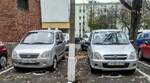 Zwei Zwillingen der Automobilindustrie: Opel Aigla und Suzuki Wagon R+ beide aus dem Jahr 2003.