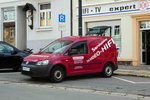 =VW Caddy von  Radio-Fiedler  gesehen in Annaberg-Buchholz im Juli 2016