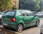 Grüner VW Polo Mk4.