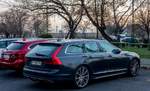 Volvo V90 II Rückansicht. Foto: Besucherparkplatz von AMTS (Auto- Motor- und Tuning Show), März 2020, Budapest.
