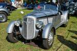 . Adler Junior, Bj 1936, 4 Zyl. Motor mit 995 ccm und 30 Ps, war am 30.08.2015 in Mondorf zu sehen.	
