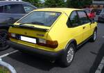 Heckansicht eines Alfa Romeo Alfasud 1.5ti aus dem Jahr 1979. Zaungast beim British Car and Motorcycle Meeting am 20.07.2025 an Mo´s Bikertreff in Krefeld.