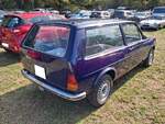 Heckansicht eines Alfa Romeo Alfasud Giardinetta im Farbton blu olandese aus dem Jahr 1976.