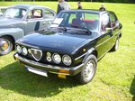Alfa Romeo Alfetta. 1972 - 1984. Hier wurde ein Modell des Jahrganges 1974 abgelichtet. Der 4-Zylinderreihenmotor hat einen Hubraum von 1779 cm³ und leistet 116 PS. Herner Oldies am 03.07.2016.