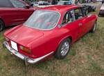 Heckansicht eines rechts gelenkten Alfa Romeo 2000 GT Veloce (kurz GTV) aus dem Jahr 1972.