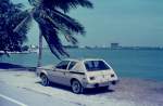 Mein Mietwagen ein AMC Gremlin, der von 1970 - 1978 gebaut wurde. Hier in Miami im April 1975