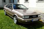 =Audi Coupe Quattro, Bj. 1987, 2,2 l, 120 PS, steht bei Blech & Barock im Juli 2018 auf dem Gelände von Schloß Fasanerie bei Eichenzell