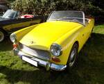 Austin Healey Sprite MK III im Farbton primerose, gebaut von 1964 bis 1966.