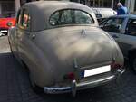 Heckansicht eines Austin A40 Somerset Saloon aus dem Jahr 1953.