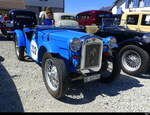 Blauer Austin Seven SST zu Besuch am Oldtimer Treffen in Lüterswil/SO am 31.08.2025