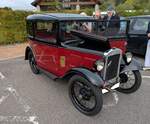 Austin Seven RN Saloon, wie er nur von Oktober 1931 bis September 1932 montiert wurde. Er war das erste Modell der legend�ren 'Seven-Baureihe', bei dem serienm��ig ein Schiebedach verbaut wurde. Au�erdem sollte nicht unerw�hnt bleiben, dass die vorde ...