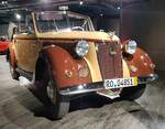 =Wanderer W 24 Cabriolet, Bauzeit 1937 - 1940, 1767 ccm, 42 PS, 105 km/h, ausgestellt im EFA Museum in Amerang, 06-2022