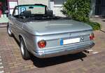 Heckansicht eines BMW 1600 Baur-Cabriolet, produziert in den Jahren von 1967 bis 1971.
