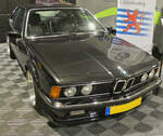 BMW M 635 CSI (E24), BJ 1985, 3453 ccm, 286 PS, zwischen 04.1984 bis 04.1989 wurden 3807 von diesem Typ gebaut, ausgestellt beim Autojumble in Luxemburg.