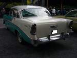 Heckansicht eines Chevrolet Series 2400C Bel Air Sedan des Modelljahres 1956. Altmetall trifft Altmetall im LaPaDu am 02.10.2022.