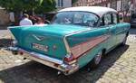 =Chevrolet Bel Air, Bj. 1957, V 8, 5,7 l, 250 PS, ausgestellt bei der Oldtimerveranstaltung in Spangenberg im Mai 2023