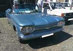 Chevrolet Corvair Monza Spyder aus dem Jahr 1964. Der Monza Spyder war das Topmodell der Corvair-Baureihe. Die von 1960 bis 1969 produzierten Corvair-Modelle waren mit im Heck verbauten Sechszylinderboxermotoren ausger�stet. Der der Motor des abgelic ...
