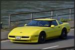 Ein gelber Sportwagen, eine Chevrolet Corvette der Baureihe C4, am 24.