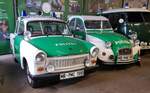 =Sachsenring Trabant 601 und Citroen 2 CV haben wohl nie im Polizeialltag gedient, es aber trotzdem bis in das Polizei-Oldtimer-Museum Marburg geschafft, Oktober 2023