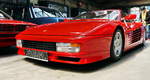 Ferrari Testarossa (F512M?) (ital.  Roter Kopf ). 12-Zylinder Motor mit 4900ccm und 440PS (324kW).Baujahre 1994 - 1996. Vmax 315km/h. Foto:32. Oldtimertage Berlin-Brandenburg; 13.05.2019