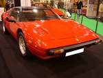 Ferrari 308 GTS, gebaut in Maranello von 1977 bis 1980. Der als Mittelmotor verbaute V8-Motor leistet 223 PS aus einem Hubraum von 2925 cm³. Von der Targaversion GTS setzte Ferrari während der vierjährigen Produktionszeit 3219 Fahrzeuge ab. Essen Motor Show am 04.12.2019.