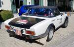 =Fiat Abarth 124 CSA, Bj. 1973, 1800 ccm, 150 PS, während der Präsentation der Rennteilnehmer des Rossfeldrennens  Edelweiss-Bergpreis  2022 im Markt Berchtesgaden.