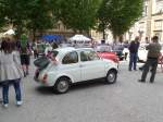 Fiat 500 beim Auto-Corso „Mille Miglia“ in Lucca, Foto am 17.5.2014  