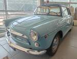 Fiat 600 D coupe Viotti, Bj. 1965, 4 Zyl., 767 ccm, 32 PS, Bauzeit der Modellreihe 1955 - 1970, gesehen im Museo Nicolis in Verona, 09-2025