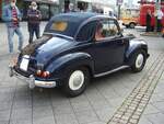 Heckansicht eines Fiat 500C  Topolino  der Modelljahre 1949 bis 1955. Oldtimertreffen in Heiligenhaus am 12.09.2021.