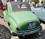 =Fiat 500 C Topolino, Bj. 1950, 16,5 PS, ausgestellt bei der Oldtimerveranstaltung in Spangenberg im Mai 2023