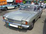 Ford Capri I. 1969 - 1973. Im Januar 1969 wurde der Capri vorgestellt. Entwickelt wurde er in einem Gemeinschaftsprojekt der englischen Ford-Werke in Dagenham und den Kölner Ford-Werken. Der Wagen war in etlichen Motorisierungsvarianten von 1.3l bis 2.6l lieferbar. Hier wurde ein Capri 1500 (zweitkleinste Motorversion) in der Ausstattungsvariante XL abgelichtet. So ein Capri 1500 kostete bei seiner Markteinführung DM 7300,00. Der 
4-Zylinderreihenmotor hat einen Hubraum von 1498 cm³ und leistet, je nach Baujahr, 60 PS oder 65 PS. 9. Oldtimer- und Youngtimertreffen am 18.06.2017 an der  Alten Dreherei  in Mülheim an der Ruhr. 