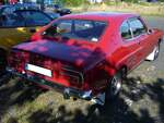 Heckansicht eines Heckansicht eines Ford Capri 1 1700GT im Farbton drachenrot aus dem Jahr 1970. Oldtimertreffen am Flughafen Essen/Mülheim am 07.08.2022.