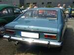 Heckansicht eines Ford Capri 1 1500XL Automatic im Farbton hellblaumetallic 69. Oldtimertreffen an der  Alten Dreherei  in Mülheim an der Ruhr am 18.06.2023.