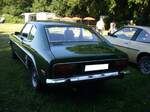 Heckansicht eines Ford Capri 1 in der USA-Exportversion aus dem Modelljahr 1973. Oldtimertreffen auf Rudi´s Wiese in Marl am 29.06.2025.