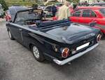 Heckansicht eines Ford Cortina MK1 GT  Crayford-Cabriolet . Classic car meeting am 13.07.2024 in Blaenavon/South-Wales.
