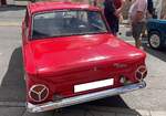 Heckansicht eines Ford Cortina MK1 GT aus dem Jahr 1965.